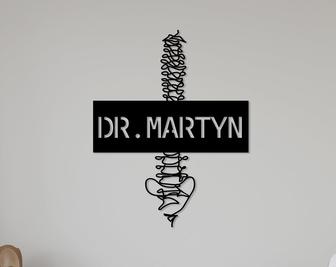 Custom Doctor Name Sign, Personalized Spine Design Wall Sign, Office Wall Sign, Custom Doctor Metal Wall Art - Thegiftio UK
