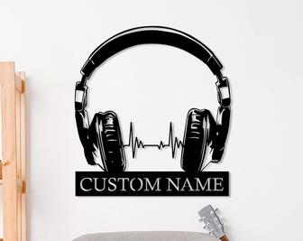 Custom Earphones Metal Wall Art, Personalized Headphones Decor, Musical Instrument, Music Lovers Gift - Thegiftio UK