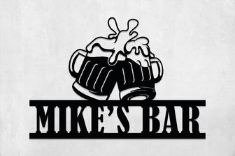 Custom Metal Bar Sign, Beer Mug Wall Art, Personalized Bar Sign for Home Bar Decor, Pub Sign - Thegiftio UK