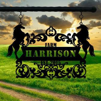 Custom Metal Horse Ranch Sign, Personalized Farm Name Sign, Unique Custom metal Sign - Thegiftio UK