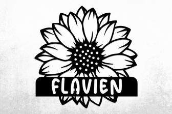 Custom Sunflower Metal Sign, Personalized Sunflower Name Sign, Flower Wall Decor, Outdoor Decor - Thegiftio
