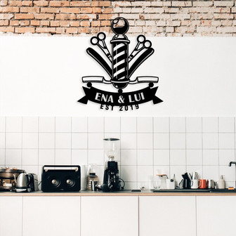 Customize Metal Barber Salon Sign, Custom Hairdresser Metal Wall Decor, Beauty Centre Metal Wall Art - Thegiftio