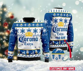 Customized Co-rona Extra Ugly Christmas Sweater, Coro-na Beer Logo Sweatshirt, Beer Logo All Over Print Sweater | Favorety UK