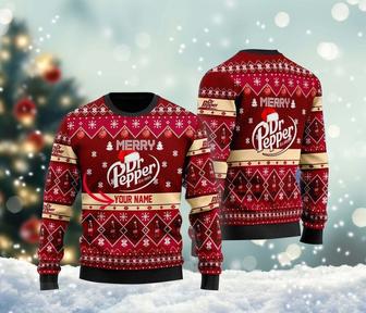 Customized Merry Dr Pepper Est 1885 Ugly Christmas Sweater, Dr Pepper Logo Sweatshirt | Favorety UK