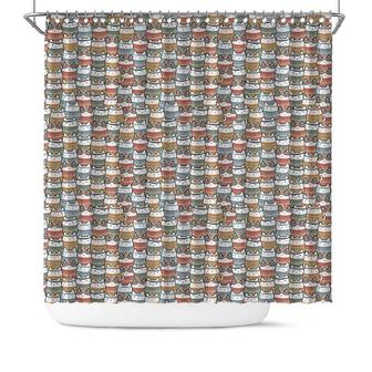 Cute Cats Pattern Animal Lovers Gift Boho Shower Curtain - Seseable