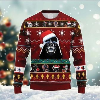 Darth Va-der Ugly Xmas Sweater, Darth Va-der All Over Print Sweatshirt, Star Wars Character Ugly Sweater | Favorety UK