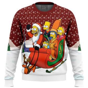 Dashing Through the Snow The Simpsons Ugly Christmas Sweater, Ugly Christmas Sweater For Men Women | Favorety CA