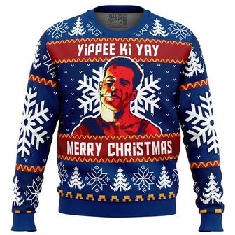 Die Hard Bruce Willis Christmas Movie Ugly Sweater, John McClane Die Hard Ugly Christmas Sweater - Thegiftio