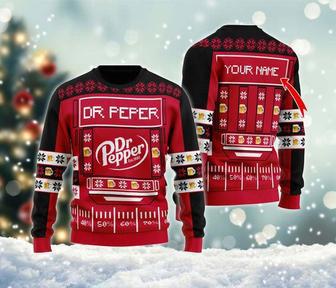 Dr Pepper Est 1885 Ugly Christmas Sweater, Dr Pepper Logo Sweatshirt, Dr Pepper Soda All Over Print Sweater | Favorety UK