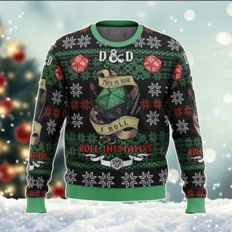 Dra-gon and Dun-geon Ugly Xmas Sweater, Dra-gon and Dun-geon All Over Print Sweatshirt | Favorety