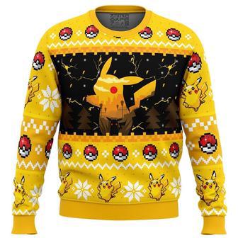 Electric Monster Pokemon Ugly Christmas Sweater, Ugly Christmas Sweater For Men Women | Favorety UK