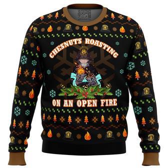 Fire Force Chesnuts Roasting Ugly Christmas Sweater, Ugly Christmas Sweater For Men Women | Favorety UK