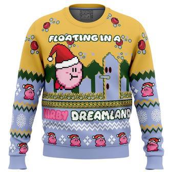 Floating in a Kirby Dreamland Ugly Christmas Sweater, Ugly Christmas Sweater For Men Women | Favorety CA