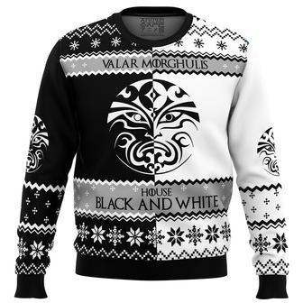 Game of Thrones House Black and White Ugly Christmas Sweater, Ugly Christmas Sweater For Men Women | Favorety