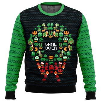 Game Over Nintendo Ugly Christmas Sweater, Ugly Christmas Sweater For Men Women, ShopKetharses Shop | Favorety DE