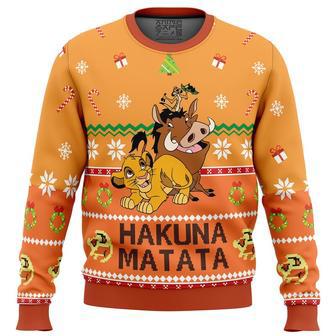 Hakuna Matata Ugly Christmas Sweater, Ugly Christmas Sweater For Men Women, ShopKetharses Shop | Favorety