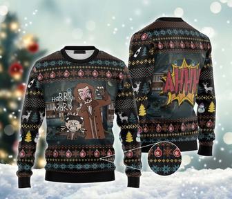 Harry and Marv Ugly Christmas Sweater, Home Alone Movie Sweatshirt, Halloween Allover Print Sweater | Favorety UK