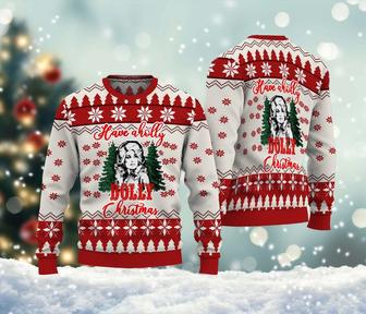 Have A Holly Dolly Ugly Xmas Sweater, Dolly Parton All Over Print Sweatshirt, American Singer Sweater | Favorety