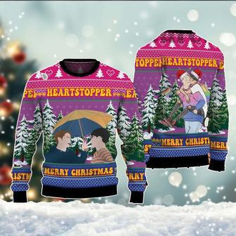 Heartstopper Nick And Charlie Ugly Christmas Sweater, Heartstopper S2 Sweatshirt, LQBT Pride Sweater | Favorety CA