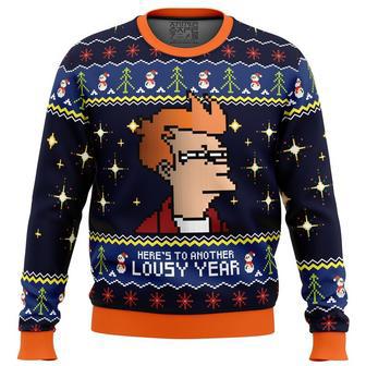 Here's to another LOUSY YEAR Ugly Christmas Sweater, Ugly Christmas Sweater For Men Women | Favorety