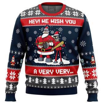 Hey! We Wish You a Futurama Ugly Christmas Sweater, Ugly Christmas Sweater For Men Women | Favorety