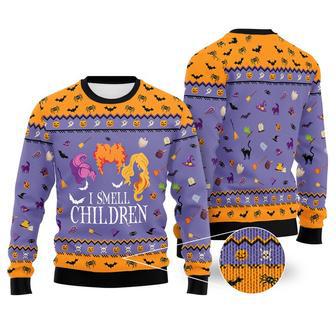 Hocus Pocus I Smell Children Christmas Ugly Sweater, Sanderson Sisters Christmas Sweatshirt | Favorety UK