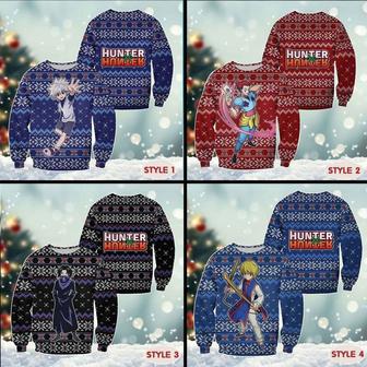 Hun-ter Anime Characters Ugly Xmas Sweater, Po-ke-mon Ghosts All Over Print Sweatshirt | Favorety