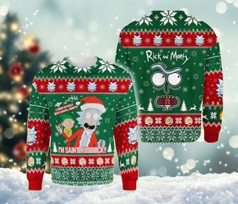 I Turned Myself Into Santa Ugly Christmas Sweater, Rick Mo-rty Xmas Sweatshirt, Disney Cartoon Sweater | Favorety DE