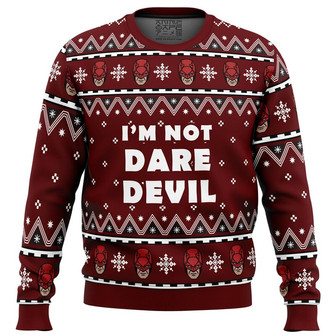 I'm Not Daredevil Ugly Sweater, Daredevil Ugly Christmas Sweatshirt, Daredevil Christmas Sweater - Thegiftio UK