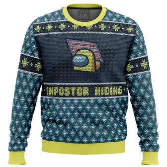 Impostor Hiding Among Us Ugly Christmas Sweater, Ugly Christmas Sweater For Men Women | Favorety