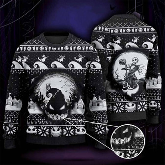 Jack Skellington Lock Shock and Barrel Christmas Ugly Sweater, The Nightmare Before Christmas Sweatshirt - Thegiftio UK