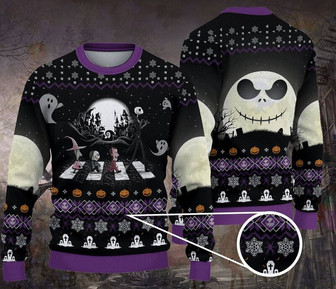 Jack Skellington Lock Shock and Barrel Christmas Ugly Sweater, The Nightmare Before Christmas Sweatshirt - Thegiftio UK