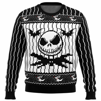 Jack Skellington The Nightmare Before Christmas Ugly Sweater, Jack Skellington Christmas Sweatshirt - Thegiftio UK