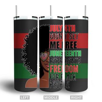 July 4th Didnt Set Me Free Juneteenth Represents Freedom For Black People Skinny Tumbler | Seseable CA