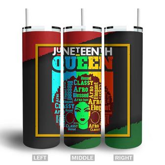 Juneteenth Queen Blessed Classy Black History Month 1865 Skinny Tumbler - Seseable