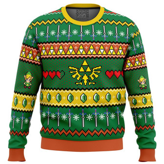 Legend Of Zelda Triforce Ugly Sweater, Legend Of Zelda Ugly Christmas Sweatshirt, Legend Of Zelda Christmas Sweater - Thegiftio UK