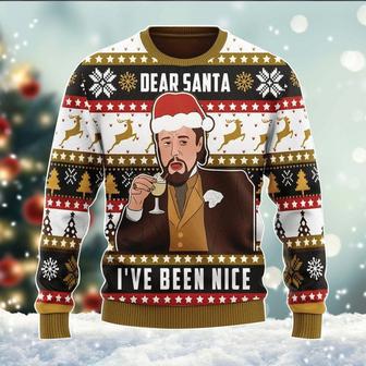 Leo Meme Dear Santa Ugly Xmas Sweater, Leo-nardo Dica-prio Laughing Meme All Over Print Sweatshirt | Favorety