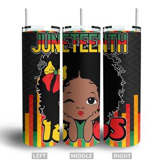 Little Black Girl Juneteenth 1865 Celebration Skinny Tumbler | Seseable CA