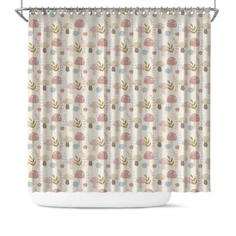 Little Mushroom Pattern Home Living Boho Woodland Paper Shower Curtain - Seseable