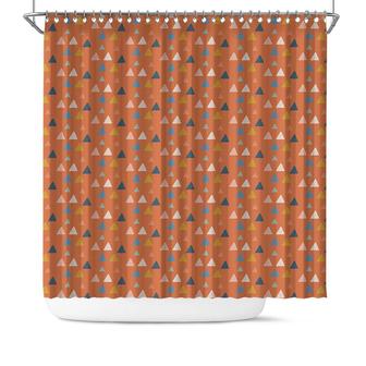 Llama Paper Boho Triangle Pattern Geometric Shower Curtain - Seseable