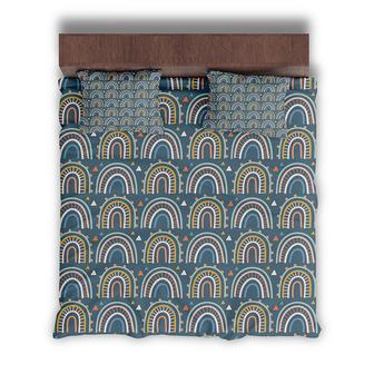 Llama Paper Set Rainbow Pattern Gift Idea Bathroom Boho 3 Pieces Bedding Set - Seseable