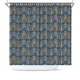 Llama Paper Set Rainbow Pattern Gift Idea Bathroom Boho Shower Curtain - Seseable