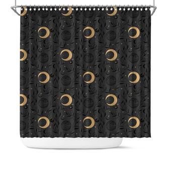 Magical Space Moon And Planet Minimalist Celestial Boho Shower Curtain | Seseable CA