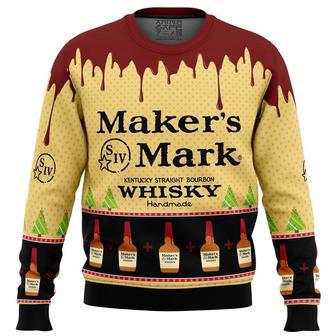 Maker's Mark Whisky Ugly Christmas Sweater, Ugly Christmas Sweater For Men Women | Favorety