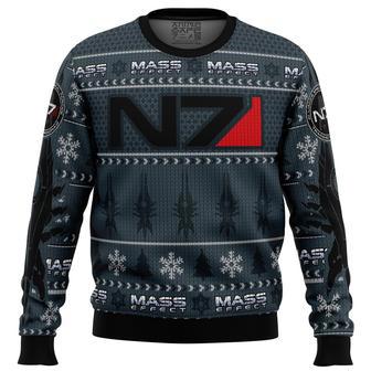 Mass Effect N7 Ugly Christmas Sweater, Ugly Christmas Sweater For Men Women, ShopKetharses Shop | Favorety AU