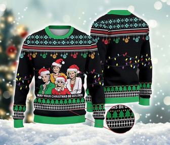 May Yout Christmas Be Golden Ugly Xmas Sweater, The Golden Girls Sweatshirt, TV Show Ugly All Over Print Sweater | Favorety CA