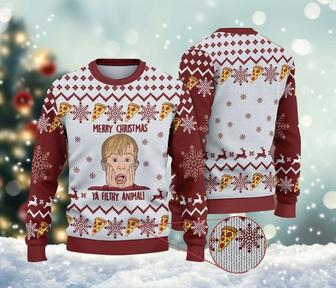 Merry Christmas Ya Filthy Kevin Ugly Xmas Sweater, Home Alone Movie Sweatshirt, Halloween Allover Print Sweater | Favorety