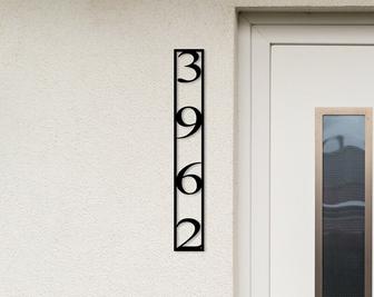 Metal House Number Sign, Vertical Address Number Sign, Custom Address Marker, Metal Address Sign - Thegiftio UK
