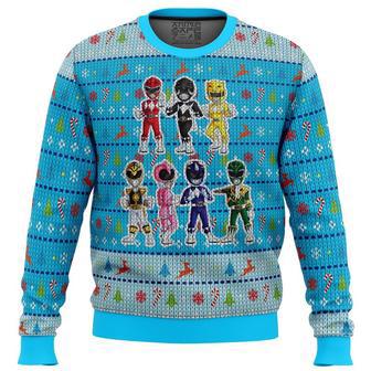 Mighty Morphin Chibis Power Rangers Ugly Christmas Sweater, Ugly Christmas Sweater For Men Women | Favorety CA