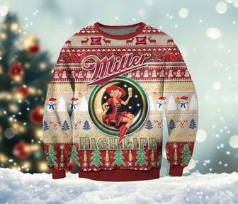 Mil-ler Lite Beer Ugly Christmas Sweater, Mil-ler Lite All Over Print Sweatshirt, Beer Lover Gift | Favorety AU